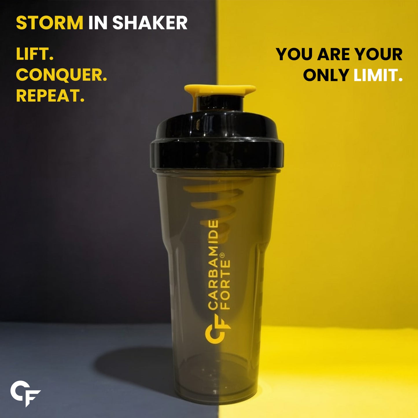 700ml Gym Shaker Bottle | 100% Leakproof Protein Shaker for Men & Women | Black