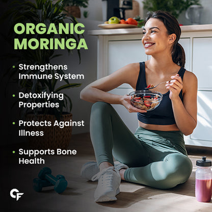 Carbamide Forte 100% Moringa Powder Organic - USDA Certified | Moringa Leaves Powder Organic for Immunity, Digestion & Energy | 100g