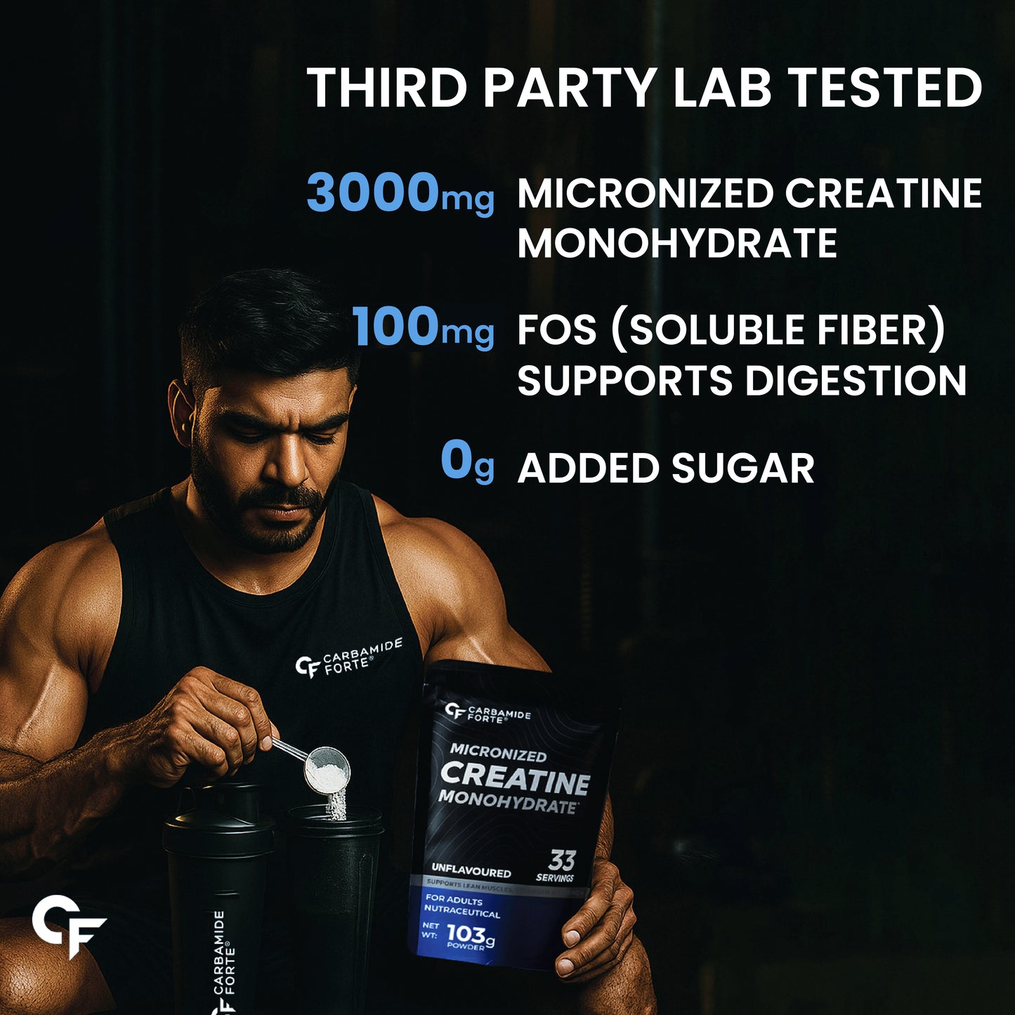 Creatine Monohydrate – 3000 mg Micronized Powder for Strength & Endurance