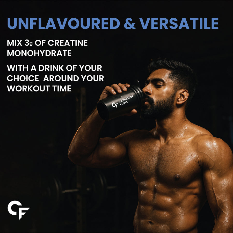 Carbamide Forte Monohydrate Creatine Powder | Micronized Monohydrate 103gm | Creatine Monohydrate Supplement for Lean Muscle, Strength & Energy - Unflavoured - 33 Servings - 103g