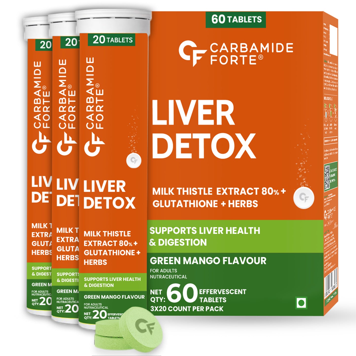 Liver Detox Effervescent Tablets for Daily Liver Health Support 60 Tablets