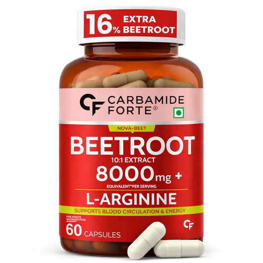 Beetroot Extract Capsules with L-Arginine & Grape Seed | 60 Capsules