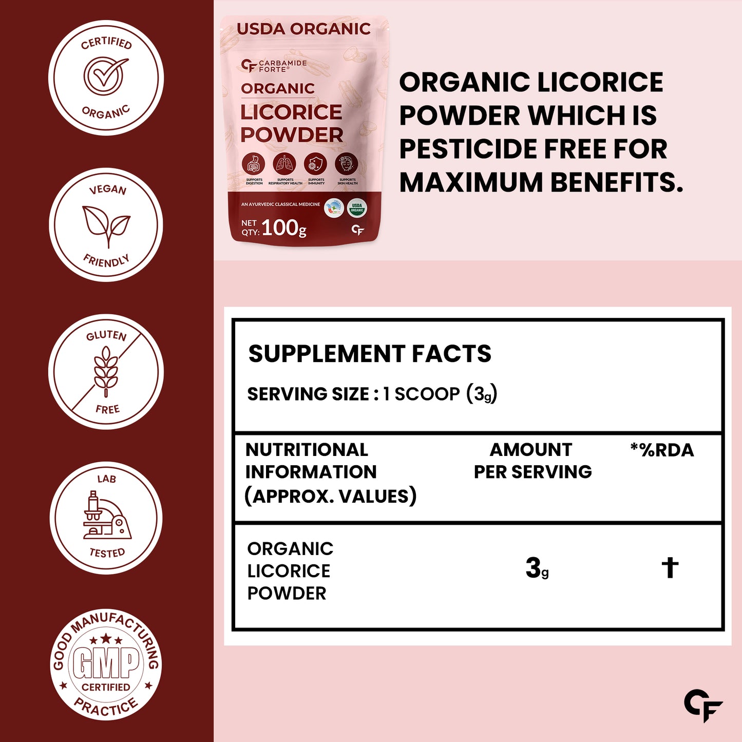 Organic Licorice Powder (Mulethi) – Pure Ayurvedic Root Herb 100g