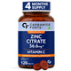 Zinc Citrate with Vitamin C – 100% RDA Zinc for Immunity, Skin & Cellular Health | 120 Tablets