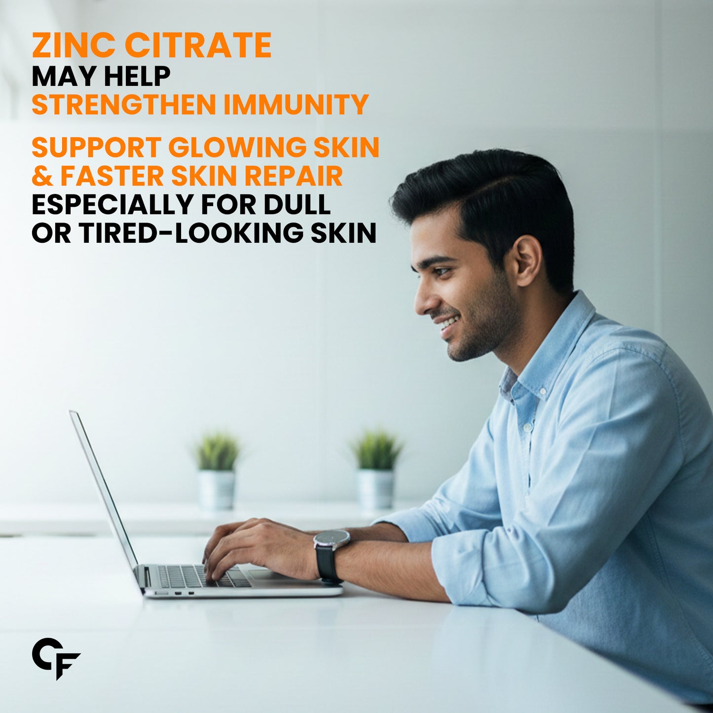 Zinc Citrate with Vitamin C – 100% RDA Zinc for Immunity, Skin & Cellular Health | 120 Tablets