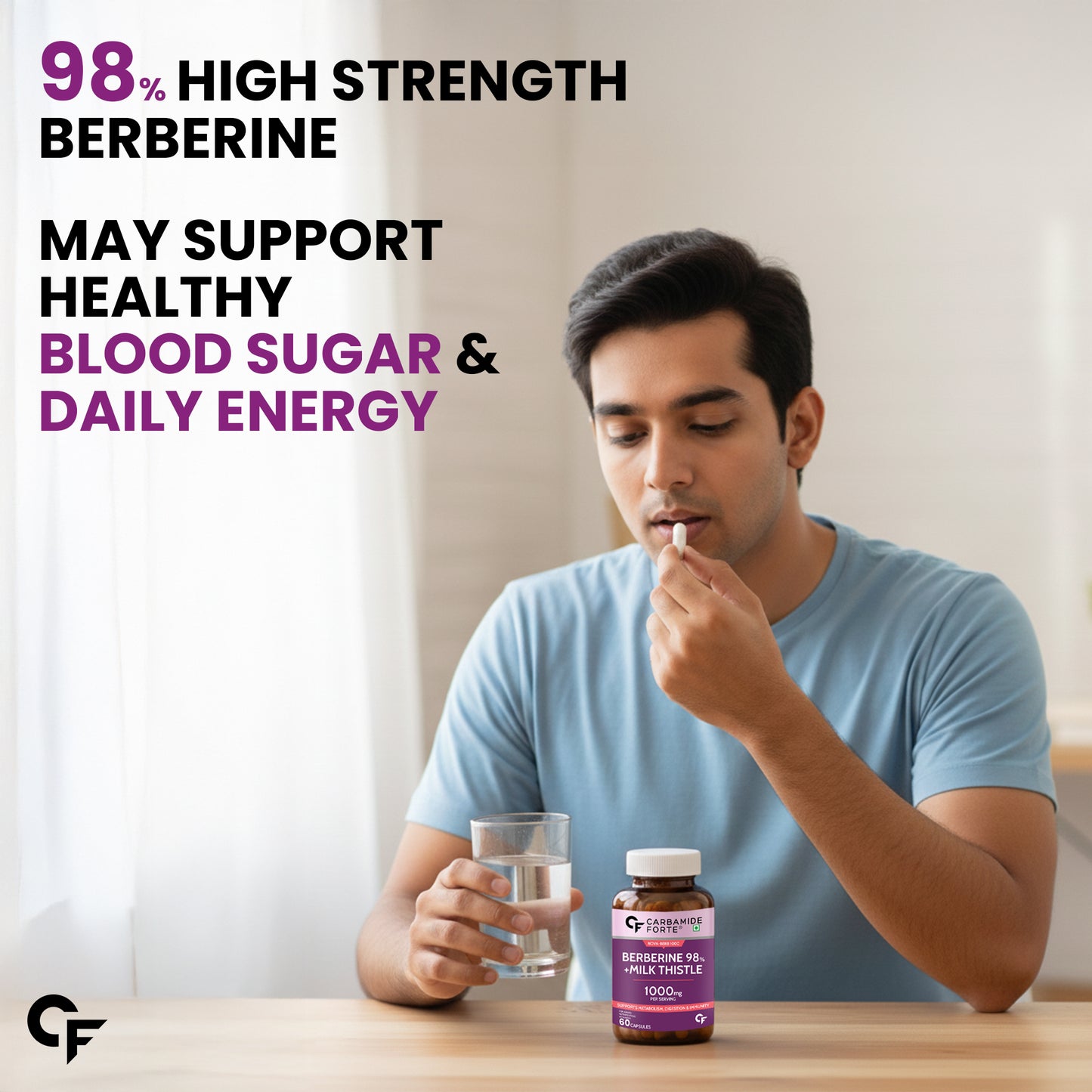 Berberine 98% with Milk Thistle – 1000mg Per Serving 60 Tablets