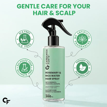 Rosemary Hair Spray with Rice Water & Advanced Actives – 200 ml