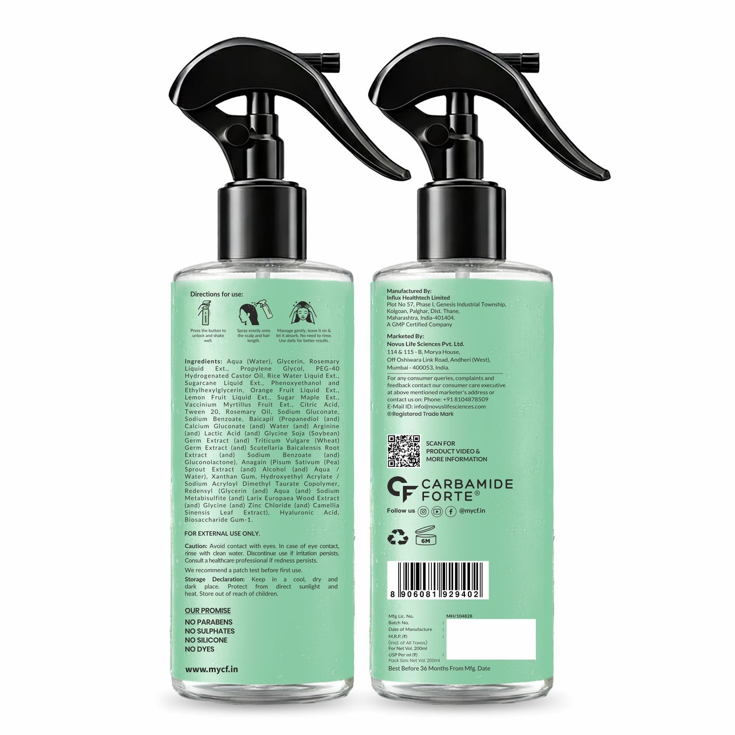Rosemary Hair Spray with Rice Water & Advanced Actives – 200 ml