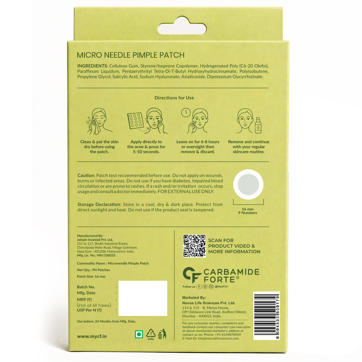 Microneedle Pimple Patches with Salicylic Acid - 9N Patches