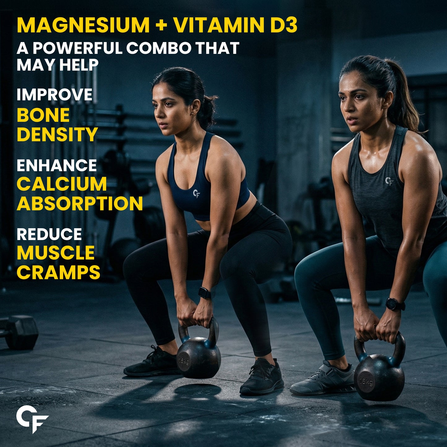 Magnesium Glycinate for Women with Vitamin D3 & B12 - 60 Veg Tablets