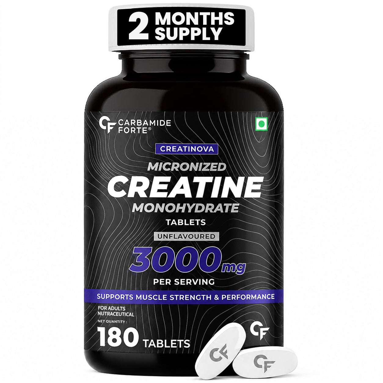 Creatine Monohydrate Tablets 3000mg – 180 Tablets