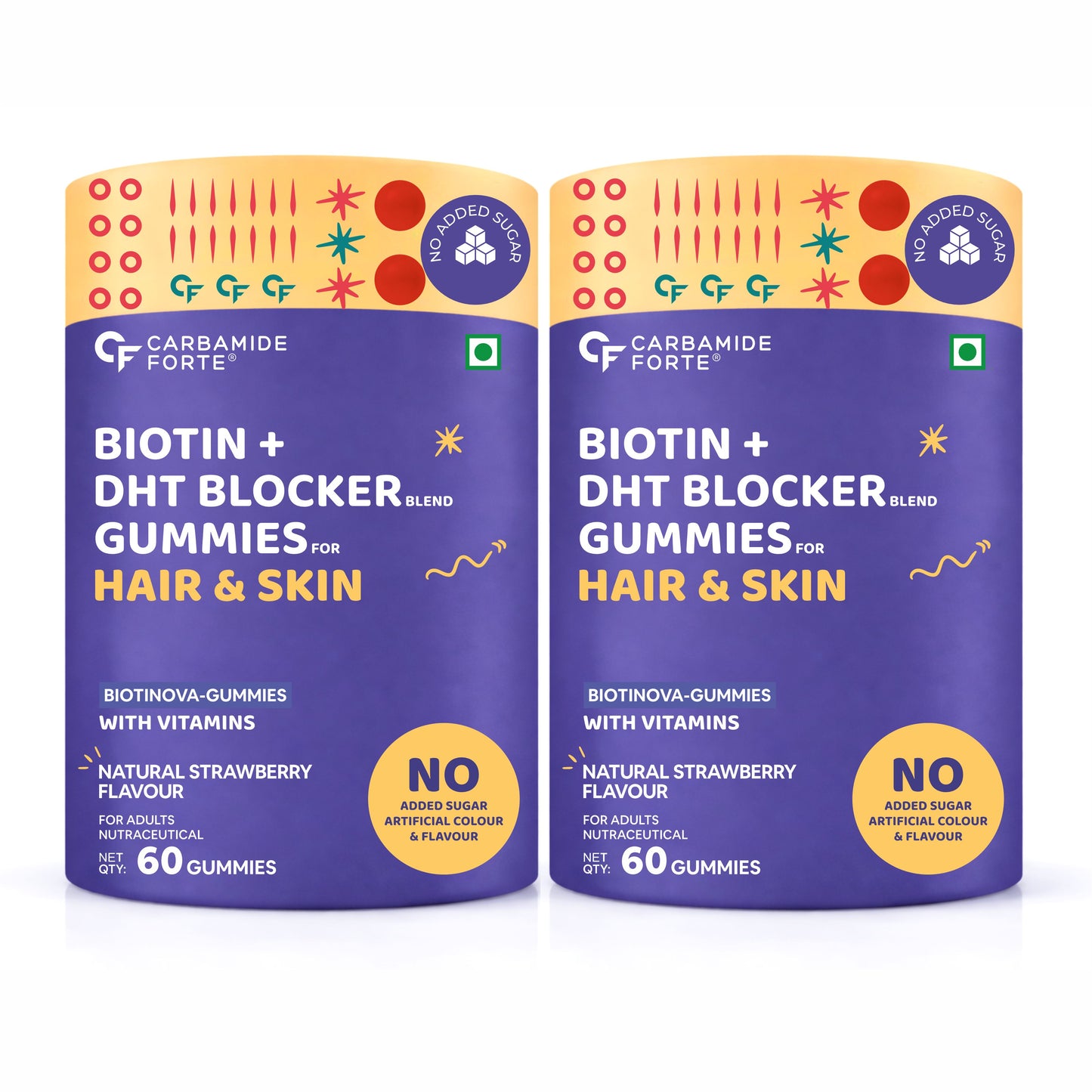 Hair Gummies with Biotin & DHT Blockers - 60 Gummies