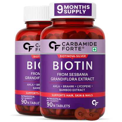 Biotin Tablets for Hair Growth with Amla, Brahmi & Bamboo Extract | 90 Tablets