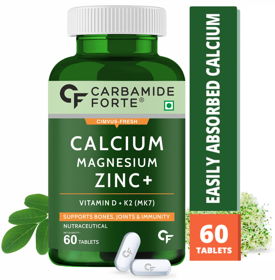 CF Calcium 1200mg with Magnesium, Zinc, Vitamin D, K2 & B12 | Calcium Tablets for Women & Men – 60 Veg Tablets