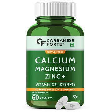 Carbamide Forte Calcium & Vitamin D3 Tablets | Calcium Tablets for Women & Man | Calcium Magnesium Zinc Tablets | Bone Health & Joint Support - 60 Calcium Tablets for Man