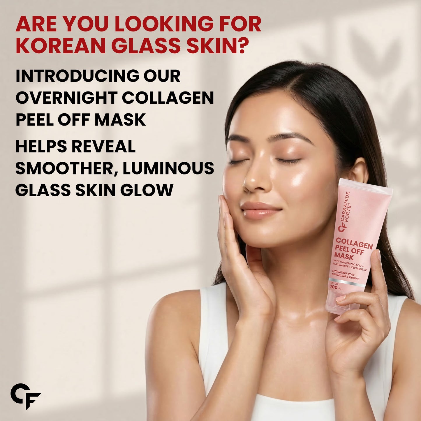 Collagen Peel Off Mask for Glass Skin with Hyaluronic Acid & Niacinamide - 100ml