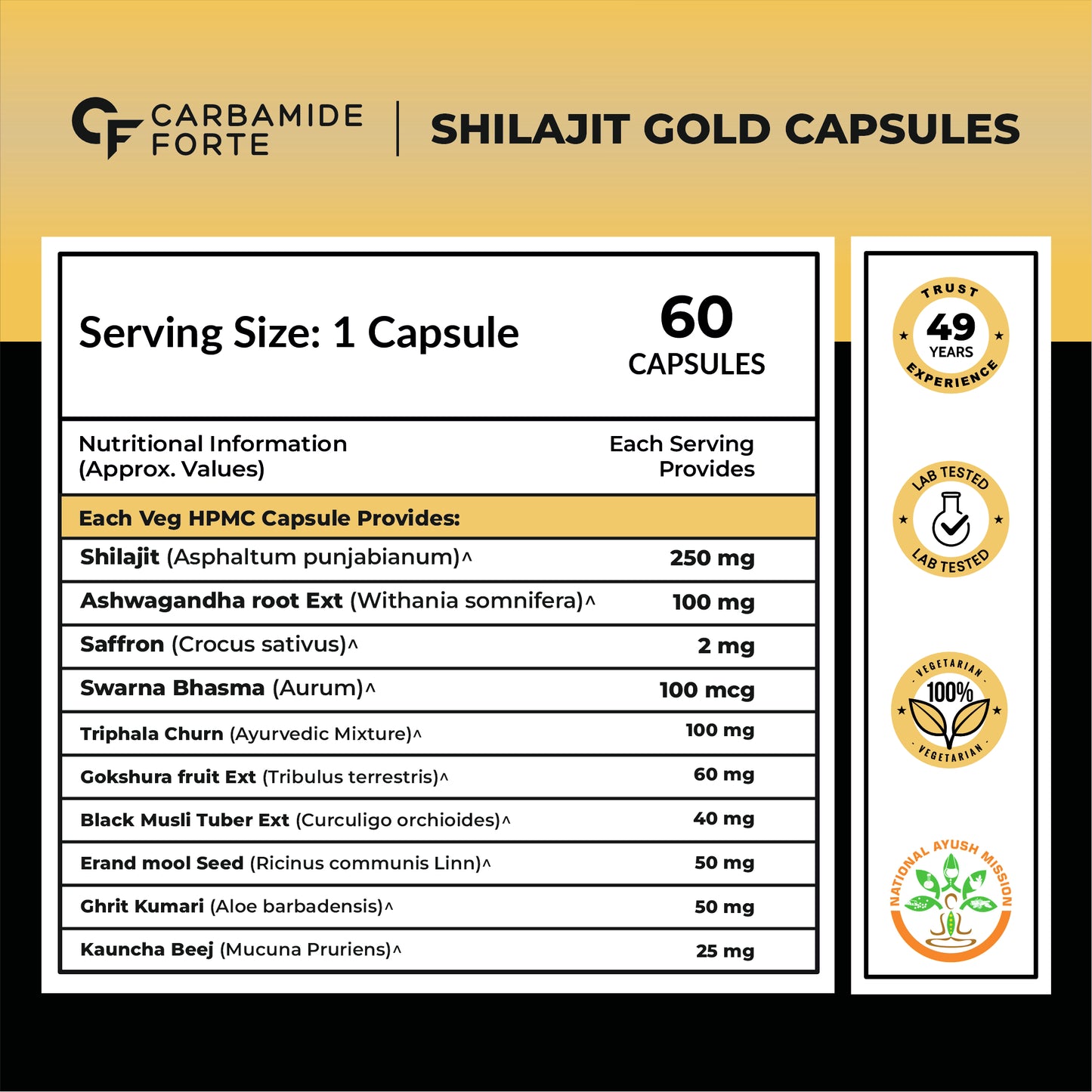 Shilajit Gold Capsules for Men | 60 Capsules