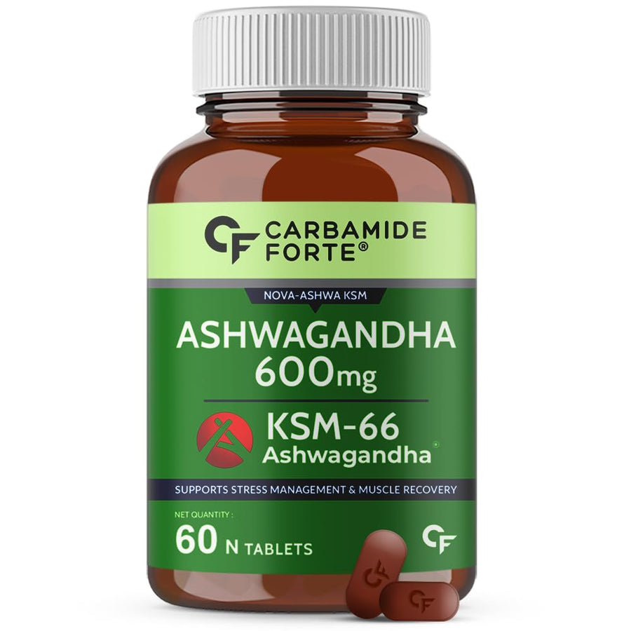 Carbamide Forte Ashwagandha KSM66-1500 mg I Ashwagandha Supplements KSM 66 Support Stress Management & Muscle Recovery I ashvagandha tablets for Men & Women - 60 Tablets