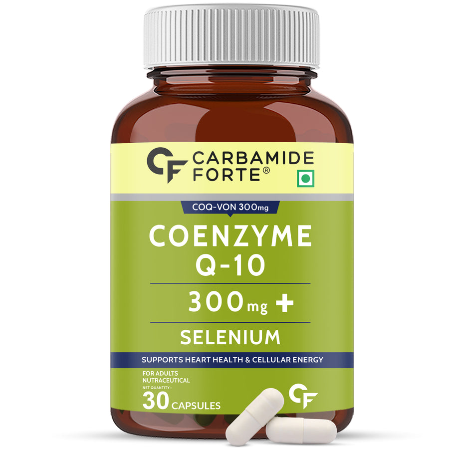 Carbamide Forte Coenzyme Q10 (CoQ10) 300mg with Selenium 40mcg | Supports Heart Health and Vascular Health | 100% Vegetarian – 30 Capsules