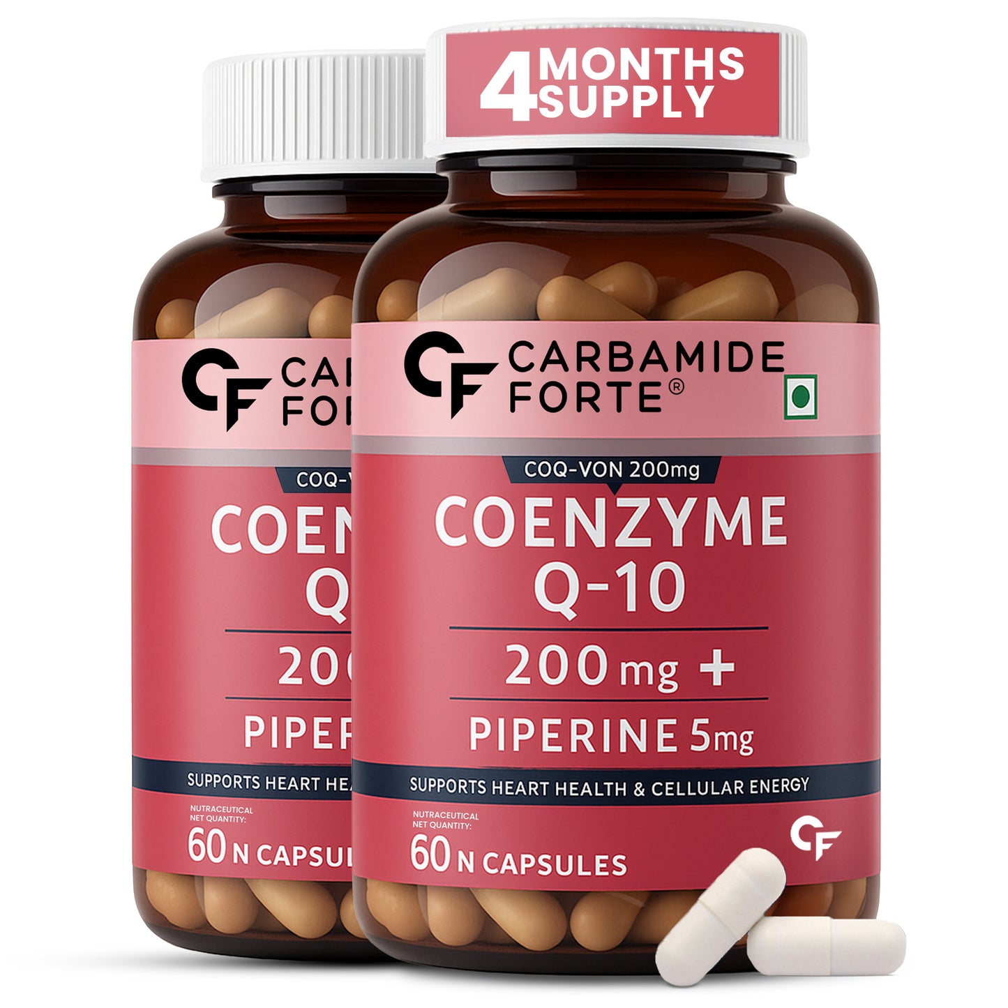 Coenzyme Q10 (CoQ10) 200 mg with Piperine 5 mg | 60 Capsules