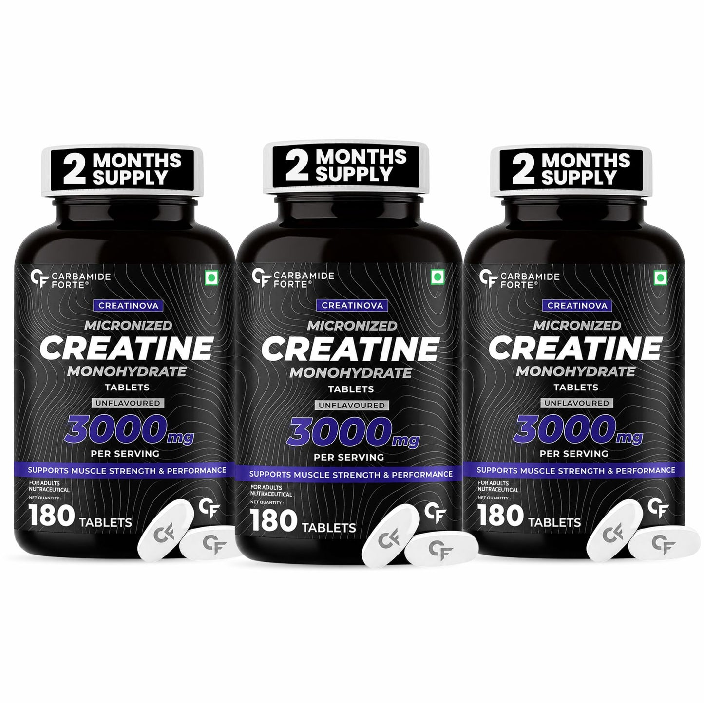 Creatine Monohydrate Tablets 3000mg – 180 Tablets