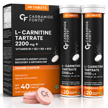 L-Carnitine Effervescent 2200mg with B-Complex Vitamins | Orange Flavo Carbamide Forte L-Carnitine Effervescent 2200mg with B-Complex Vitamins | Orange Flavo Carbamide Forte