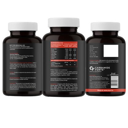 Carbamide Forte L Arginine 1000 mg | l-Arginine Supplements For Man | Boosts Nitric Oxide Production | Improved Oxygen Flow -Veg 180 Tablets