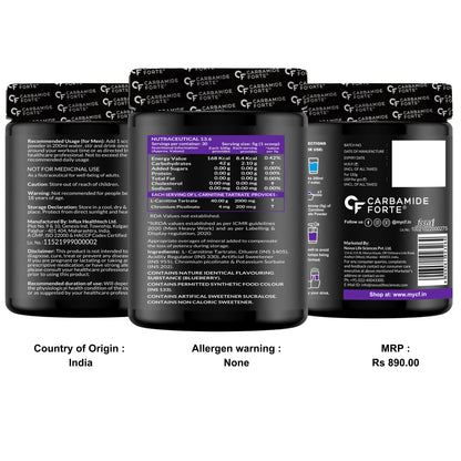 Carbamide Forte L Carnitine Powder for Men & Women | L-Carnitine L Tartrate 2000mg Supplement For Women & Men | L Carnitine Powder Pre Workout, Intra Workout & Post Workout Supplement | L Carnitine Supplement Blueberry Flavour - 150g