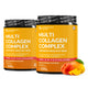 Multi Collagen Powder with 5 Types of Collagen Peptides (Type I, II, III, V, X) | Peach Mango Flavour