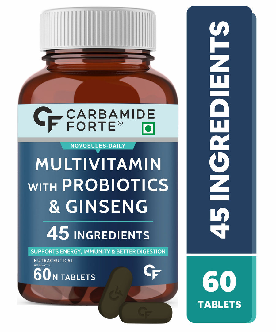 Carbamide Forte Multivitamin Tablets for Men and Women with Probiotics Supplement- 60 Veg Tablets