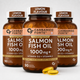 Omega 3 Fish Oil 1000mg with Vitamin D & E – Salmon Fish Oil Softgels (90 Softgels)