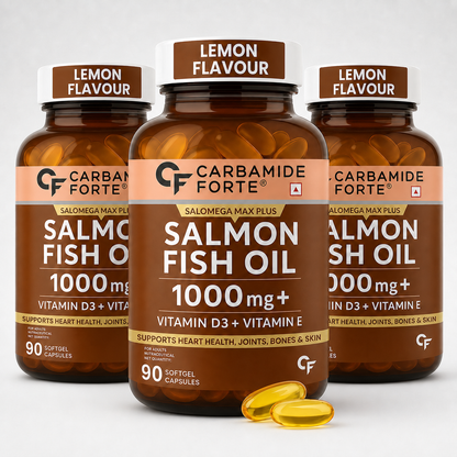 Omega 3 Fish Oil 1000mg with Vitamin D & E – Salmon Fish Oil Softgels (90 Softgels)