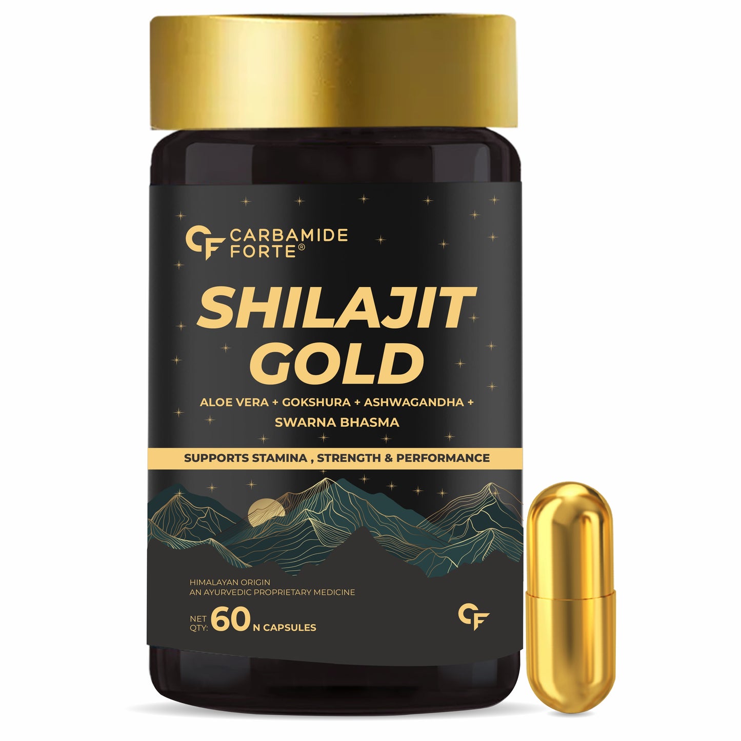 Carbamide Forte Shilajit Gold Capsules For Men | Himalayan Shilajit For Men | Shilajeet Gold Original | Shilajeet Capsule | 60 Shilajit Capsules