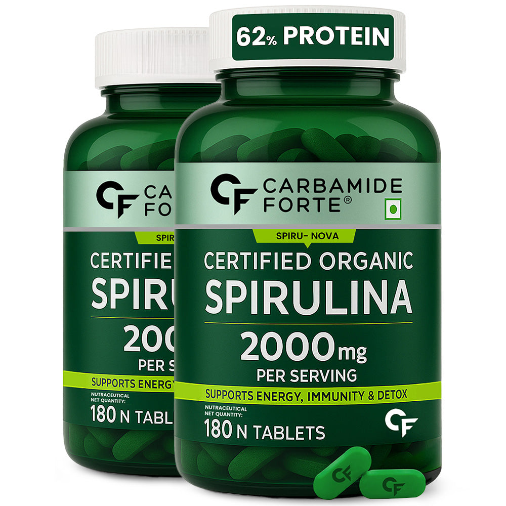 100% Organic Spirulina Tablets | 2000 mg Per Serving | 180 Veg Tablets