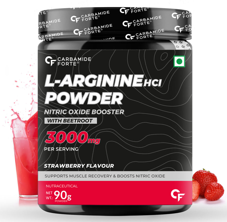 Carbamide Forte L Arginine Powder with Beetroot 3000mg - Strawberry Flavour - 90g