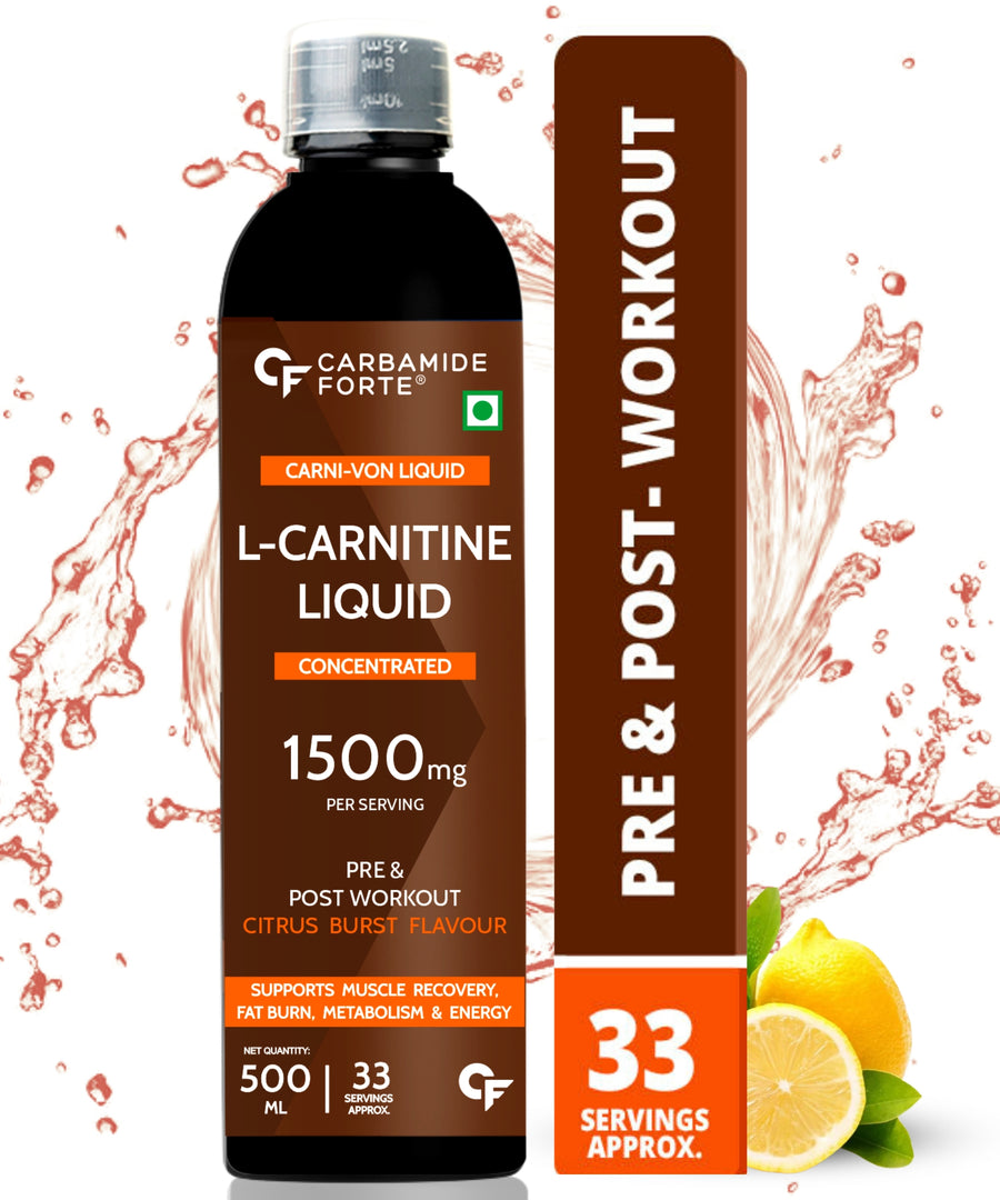 CF L Carnitine Liquid Supplement with 1500mg of Pure L-Carnitine Per Serving | Fat Burners for Men & Women – 33 Servings in 500ml