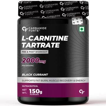 Carbamide Forte L Carnitine L Tartrate 2000mg Powder for Pre & Post Workout - Blackcurrant Flavour - 150g