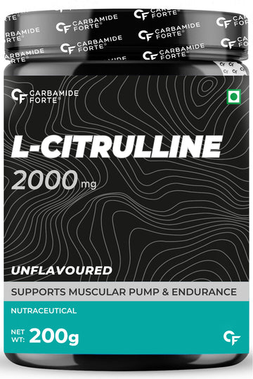 Carbamide Forte L Citrulline Powder 2000mg | Boosts Nitric Oxide, Pre Workout Supplements for Men & Women - Unflavoured - 100 SERVINGS - 200g