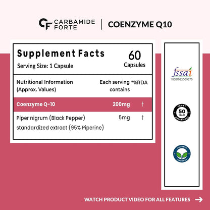 Coenzyme Q10 (CoQ10) 200 mg with Selenium 5 mg | 60 Capsules
