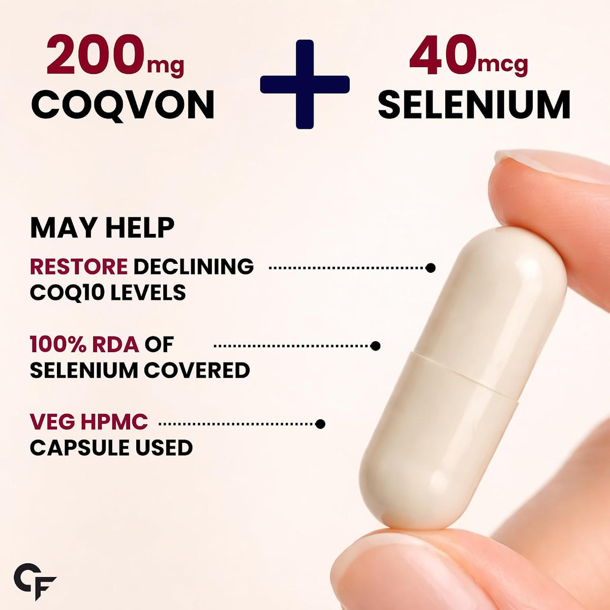 Coenzyme Q10 (CoQ10) 200 mg with Selenium 5 mg | 60 Capsules