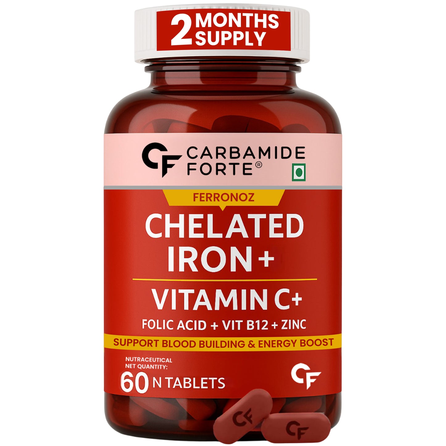 Chelated Iron with Vitamin C – 60 Tablets