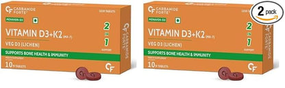 Vitamin D3 + K2 MK7 for Bone & Heart Health Support | 10 Tablets