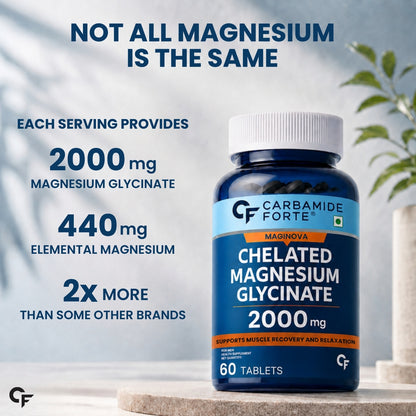 Chelated Magnesium Glycinate 2000 mg | Muscle Recovery & Sleep Support