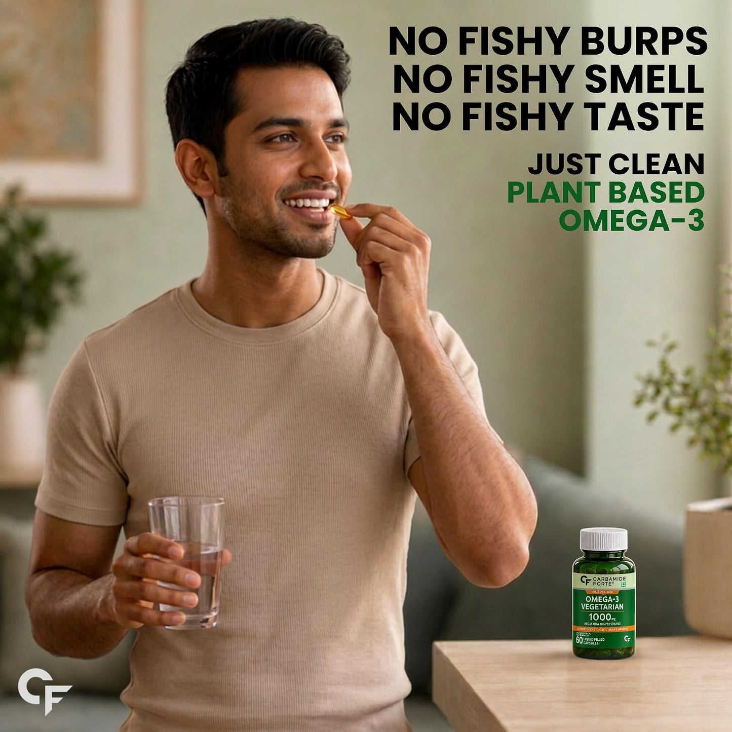 Veg Omega‑3 1000 mg with Algal DHA (Plant‑Based) | 60 Liquid Filled Capsules