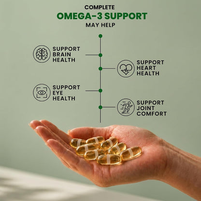 Veg Omega‑3 1000 mg with Algal DHA (Plant‑Based) | 60 Liquid Filled Capsules