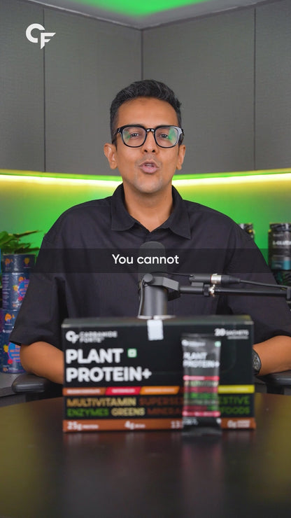 Carbamide Forte Plant Protein Powder - Plant Based Protein Powder with Multivitamin, Minerals, Superfoods, Pea Protein Powder, Digestive Enzymes | 5 Flavors Plant Protein Powder For Men - Pack Of 20