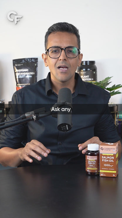 Omega 3 Fish Oil 1000mg with Vitamin D & E – Salmon Fish Oil Softgels (60 Count)