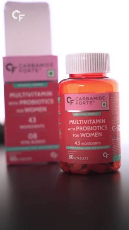 Carbamide Forte Multivitamin Tablets for Women | Multi Vitamin Women’s Wellness | Complete Multivitamin for Women with 43 Ingredients | Women Multivitamin Tablets for Energy & Health-100 Veg Tablets