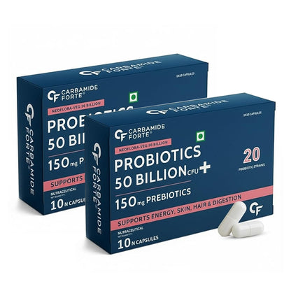 Probiotics + Prebiotics Blend Supplement | 50 Billion CFU & Gut health Support