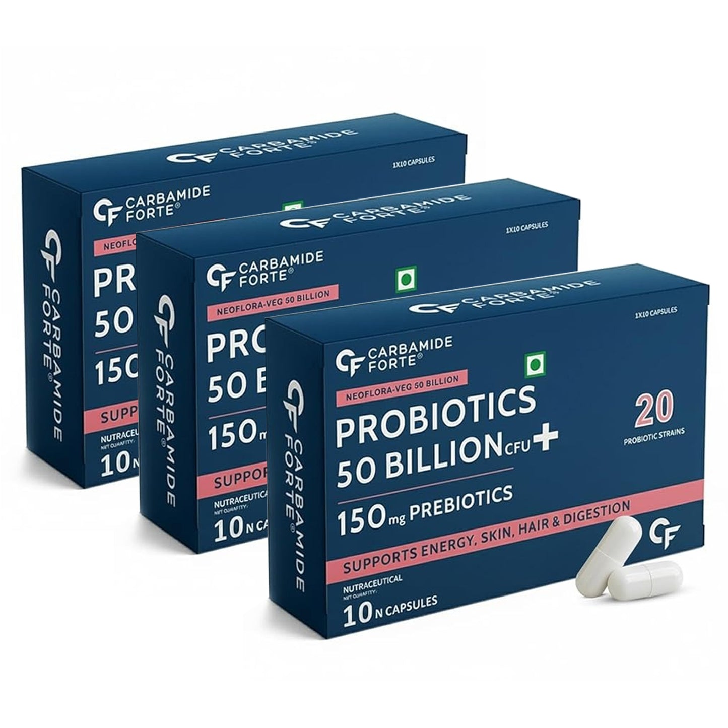 Probiotics + Prebiotics Blend Supplement | 50 Billion CFU & Gut health Support
